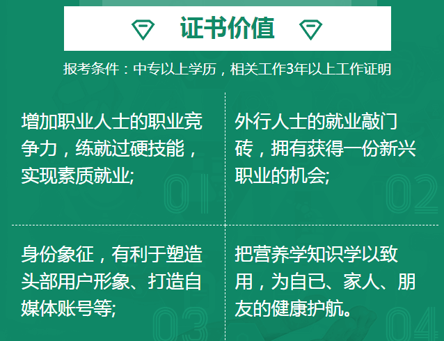 公共营养师证书价值