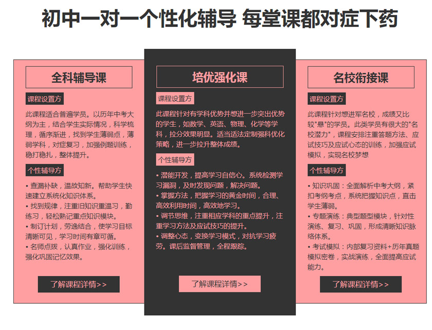 初中一对一个性化辅导 每堂课都对症下药