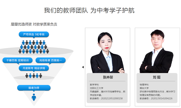 我们的教师团队为中考学子护航 层层优选师资对教学质量负责
