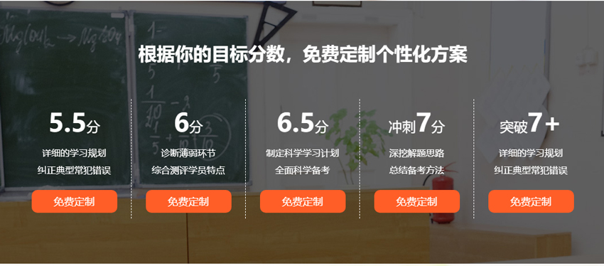 根据你的目标分数，0元定制个性化方案