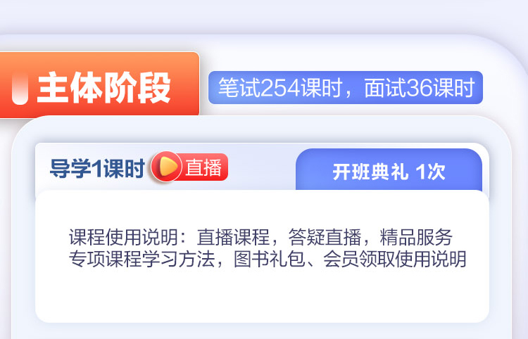 主体阶段 笔试254课时，面试36课时