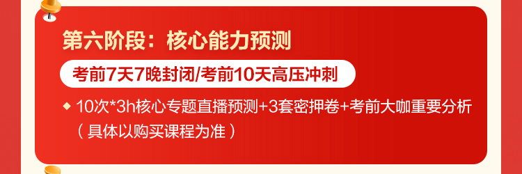 第六阶段：核心能力预测 考天7晚封闭/考天高压冲刺