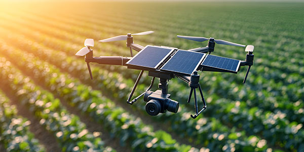 田野里的无人机