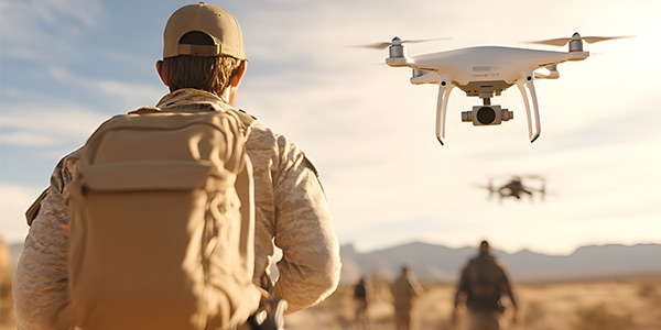 沙漠中的无人机