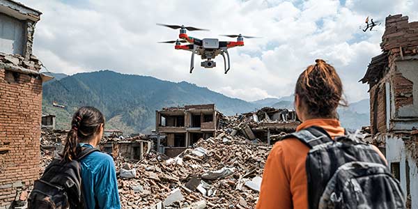 科技无人机助力地震